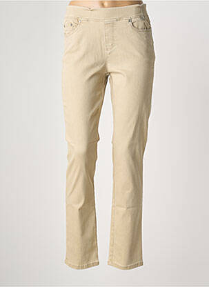 Pantalon droit stretch taille normale beige ANNA MONTANA femme
