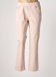Pantalon droit stretch taille normale rose ANNA MONTANA femme