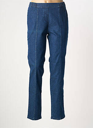 Pantalon droit stretch taille normale bleu FRANK WALDER femme