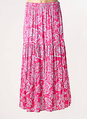 Jupe longue imprimé fantaisie rose MOKI B femme