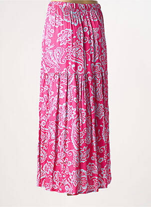 Jupe longue imprimé fantaisie rose MOKI B femme