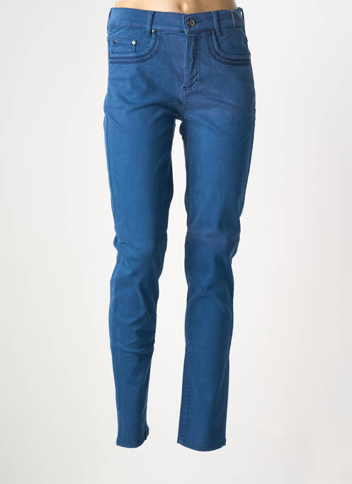 Jeans coupe slim stretch taille normale bleu ANNA MONTANA femme