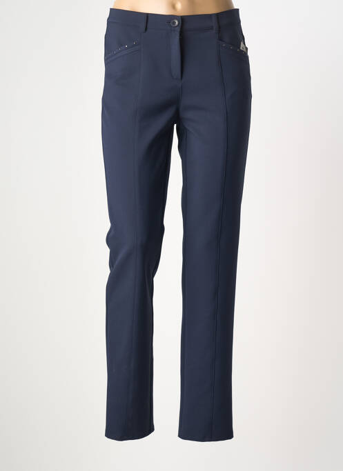 Pantalon droit stretch taille normale bleu FRANK WALDER femme