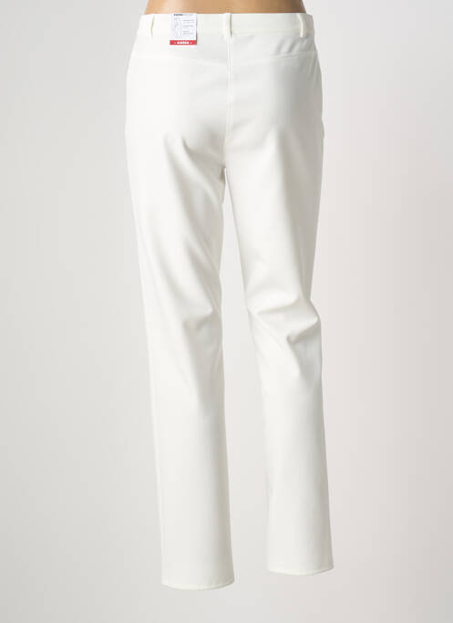Pantalon droit stretch taille normale blanc FRANK WALDER femme