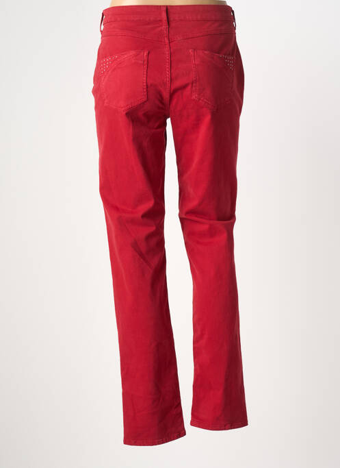 Pantalon droit stretch taille normale rouge GUY DUBOUIS femme