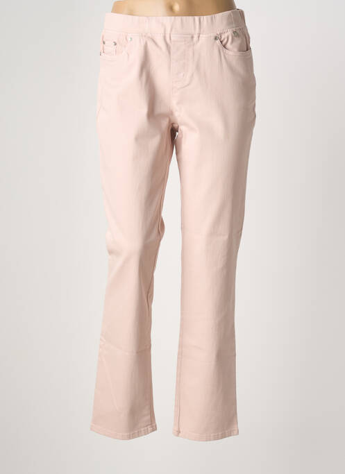 Pantalon droit stretch taille normale rose ANNA MONTANA femme