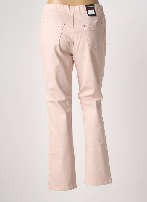 Pantalon droit stretch taille normale rose ANNA MONTANA femme
