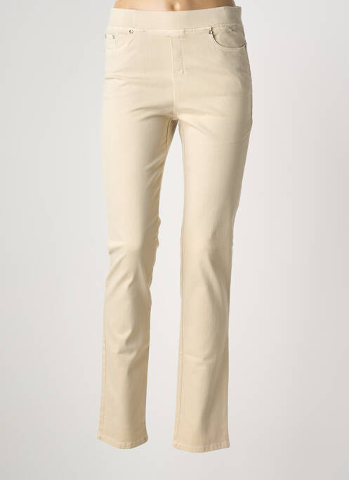 Pantalon slim taille élastique taille normale beige ANNA MONTANA femme