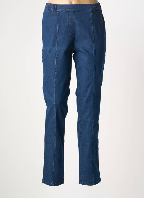 Pantalon droit stretch taille normale bleu FRANK WALDER femme