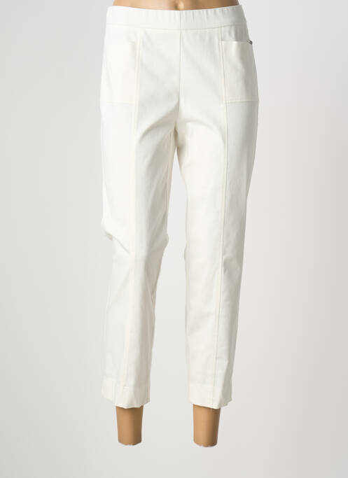 Pantalon 7/8 stretch taille normale blanc FRANK WALDER femme