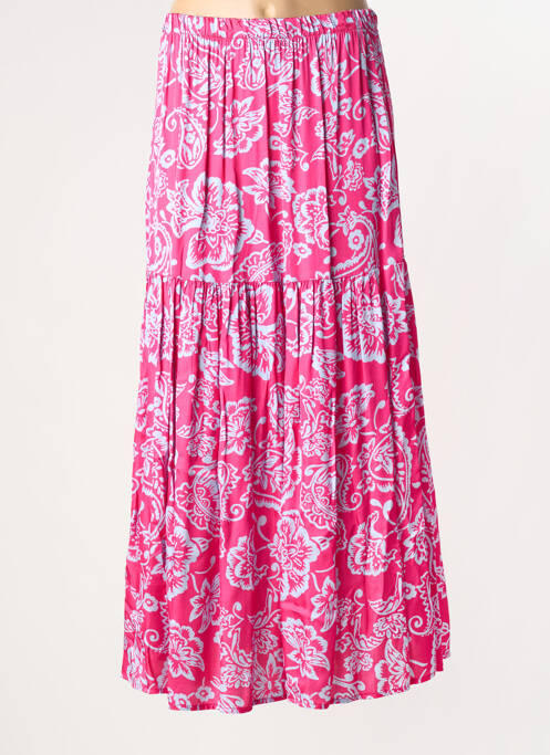 Jupe longue imprimé fantaisie rose MOKI B femme