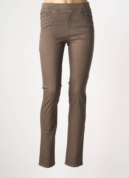 Pantalon slim marron ANNA MONTANA femme