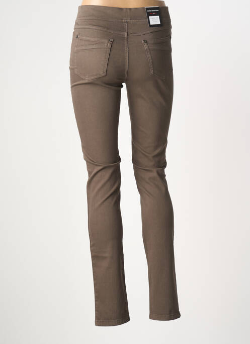 Pantalon slim marron ANNA MONTANA femme