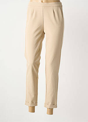 Pantalon 7/8 taille élastique taille normale beige FRANK WALDER femme