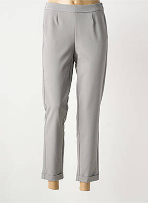 Pantalon 7/8 taille élastique taille normale gris FRANK WALDER femme