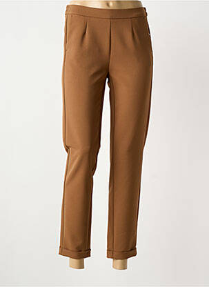 Pantalon 7/8 taille élastique taille normale marron FRANK WALDER femme