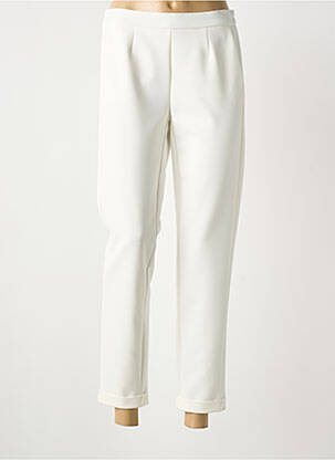 Pantalon 7/8 taille élastique taille normale beige FRANK WALDER femme