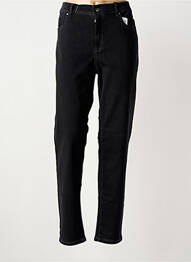 Jeans coupe slim stretch taille normale noir ANNA MONTANA femme