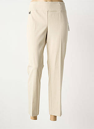 Pantalon 7/8 stretch taille normale beige LISETTE L femme