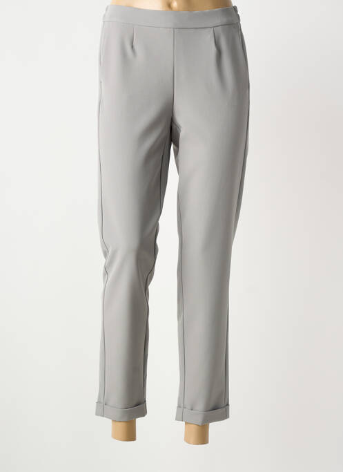 Pantalon 7/8 taille élastique taille normale gris FRANK WALDER femme