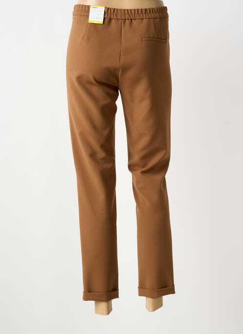 Pantalon 7/8 taille élastique taille normale marron FRANK WALDER femme