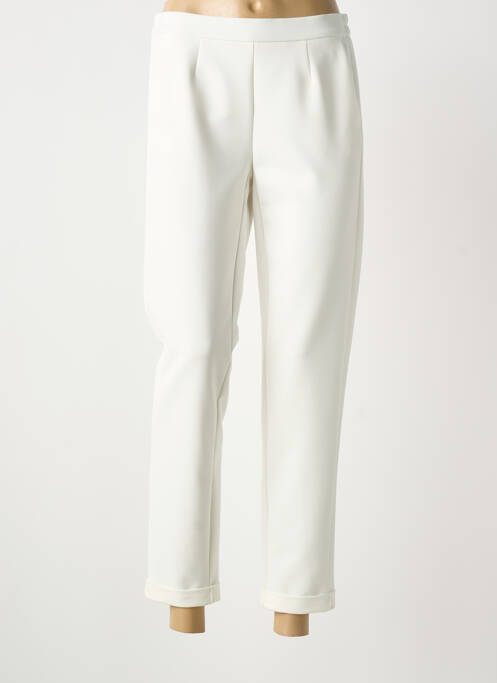 Pantalon 7/8 taille élastique taille normale beige FRANK WALDER femme