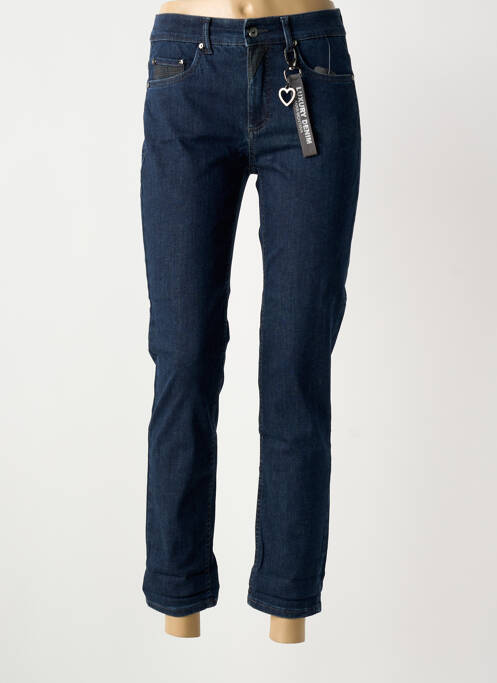 Jeans coupe slim tissage brut taille normale bleu ANNA MONTANA femme