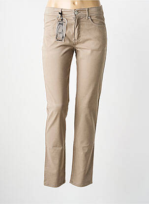 Pantalon slim stretch taille normale beige ANNA MONTANA femme