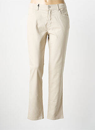 Pantalon slim stretch taille normale beige ANNA MONTANA femme