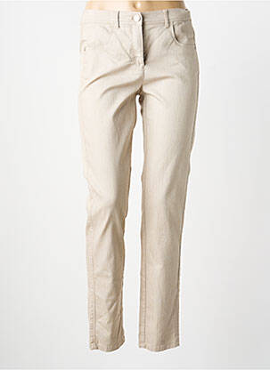 Pantalon slim stretch taille normale beige FRANK WALDER femme