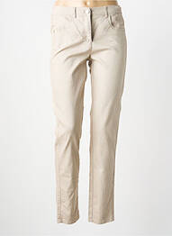 Pantalon slim stretch taille normale beige FRANK WALDER femme