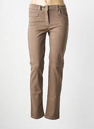 Pantalon slim stretch taille normale marron ANNA MONTANA femme
