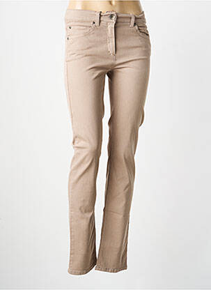 Pantalon slim stretch taille normale beige ANNA MONTANA femme