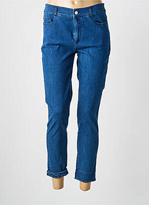 Pantalon 7/8 fermeture zippée sous rabat boutonné taille normale bleu ANANKE femme