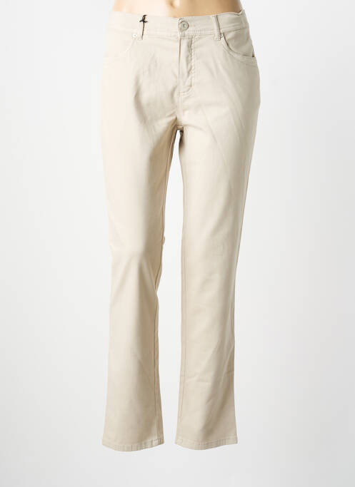 Pantalon slim stretch taille normale beige ANNA MONTANA femme