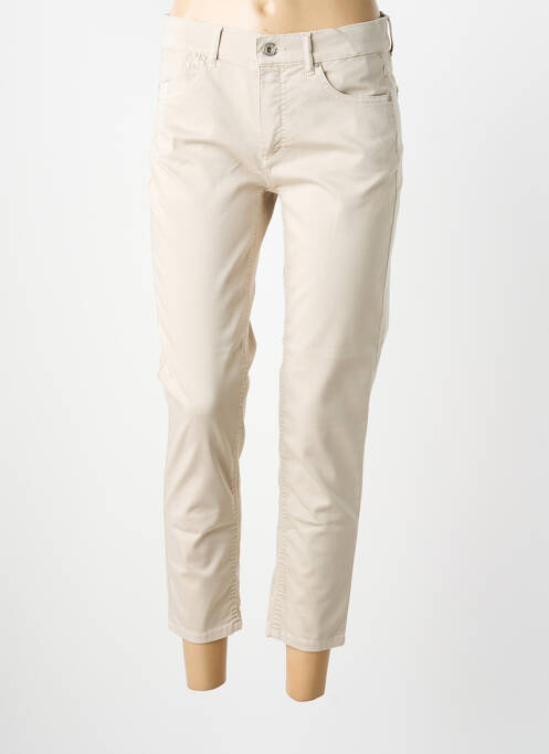 Pantalon 7/8 stretch taille normale beige ANNA MONTANA femme
