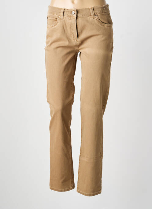 Pantalon slim stretch taille normale beige ANNA MONTANA femme