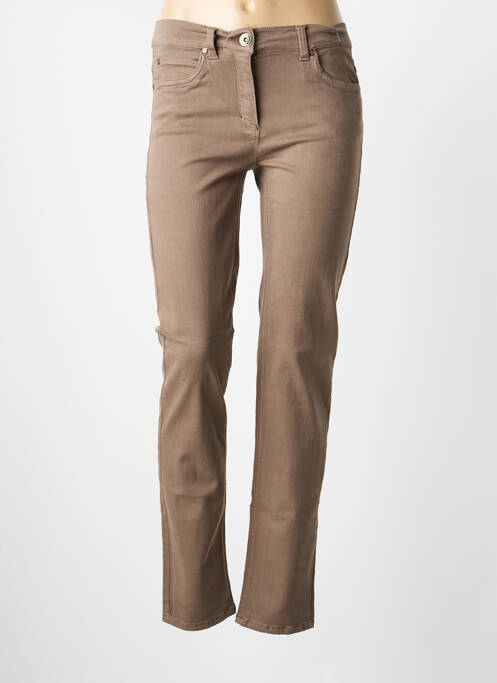 Pantalon slim marron ANNA MONTANA femme