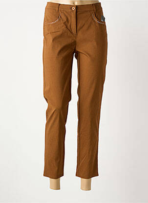 Pantalon 7/8 stretch taille normale marron FRANK WALDER femme