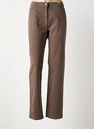 Pantalon slim taille élastique taille normale marron TONI femme