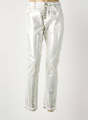 Pantalon slim taille normale taille normale argent PLACE DU JOUR femme