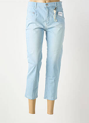 Pantacourt stretch taille normale bleu ANNA MONTANA femme