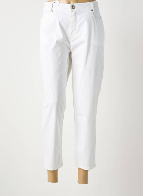 Pantalon 7/8 stretch taille normale blanc ANNA MONTANA femme