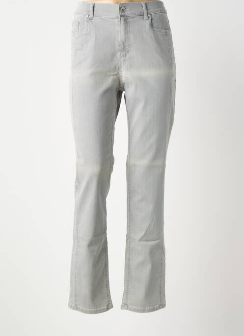 Jeans coupe slim stretch taille normale gris ANNA MONTANA femme