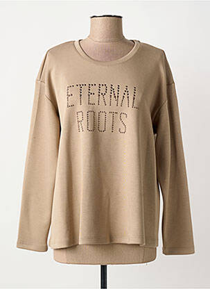 Sweat-shirt stretch manches longues marron TINTA STYLE femme