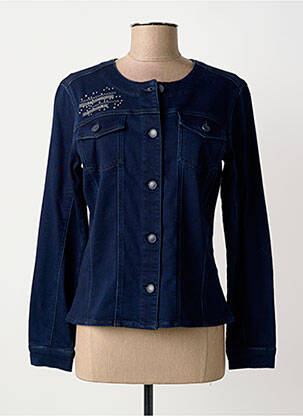 Veste casual col rond bleu THOMAS RABE femme