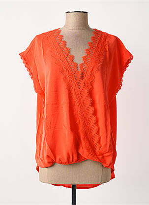 Blouse manches courtes manches courtes orange UNIKA femme