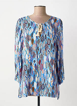 Tunique manches longues col v bleu REVER MILE femme