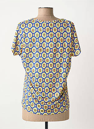 T-shirt col v manches courtes jaune TINTA STYLE femme