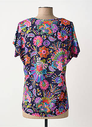 T-shirt col v manches courtes bleu TINTA STYLE femme
